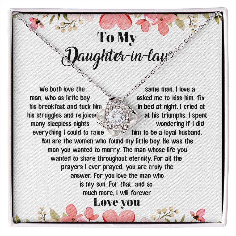 To My Daughter-In-Law - I Will Forever Love You - Love Knot Necklace