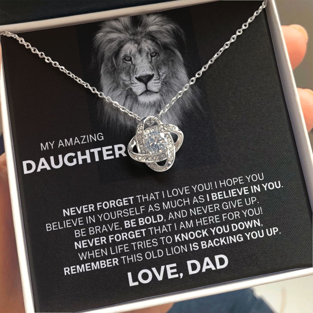 Gift for Daughter - This Old Lion - Knot Necklace