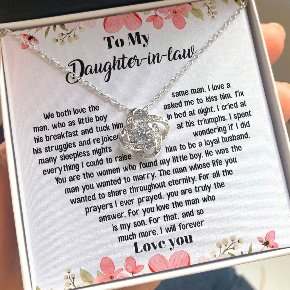 To My Daughter-In-Law - I Will Forever Love You - Love Knot Necklace
