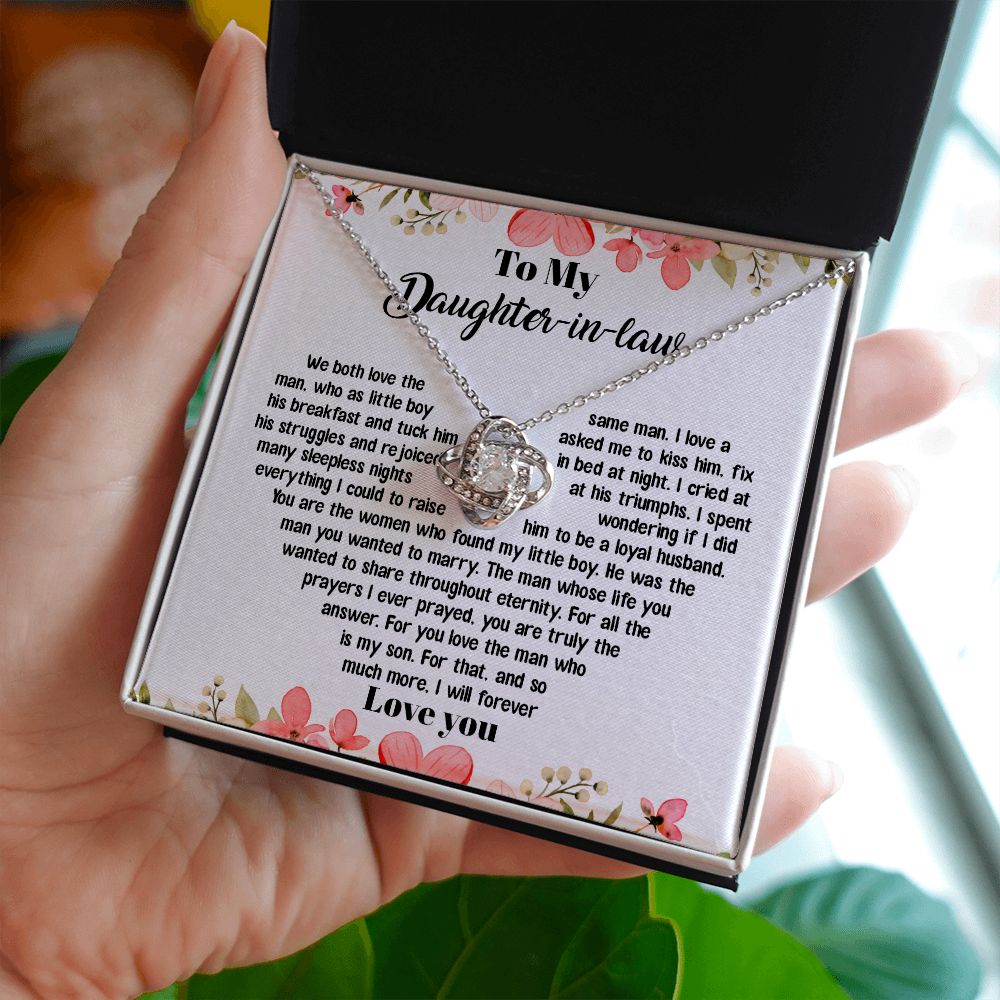To My Daughter-In-Law - I Will Forever Love You - Love Knot Necklace