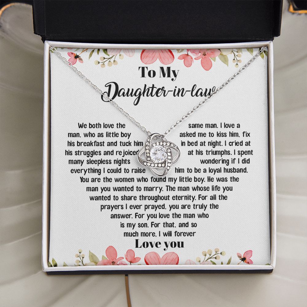 To My Daughter-In-Law - I Will Forever Love You - Love Knot Necklace