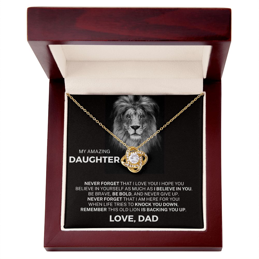 Gift for Daughter - This Old Lion - Knot Necklace