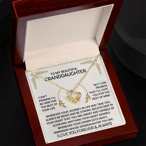 To My Beautiful Granddaughter - Always Be Brave And Be Strong - Love Knot Necklace