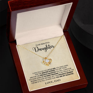 To My Daughter - Proud That You Are My Daughter - Love Dad - Love Knot Necklace