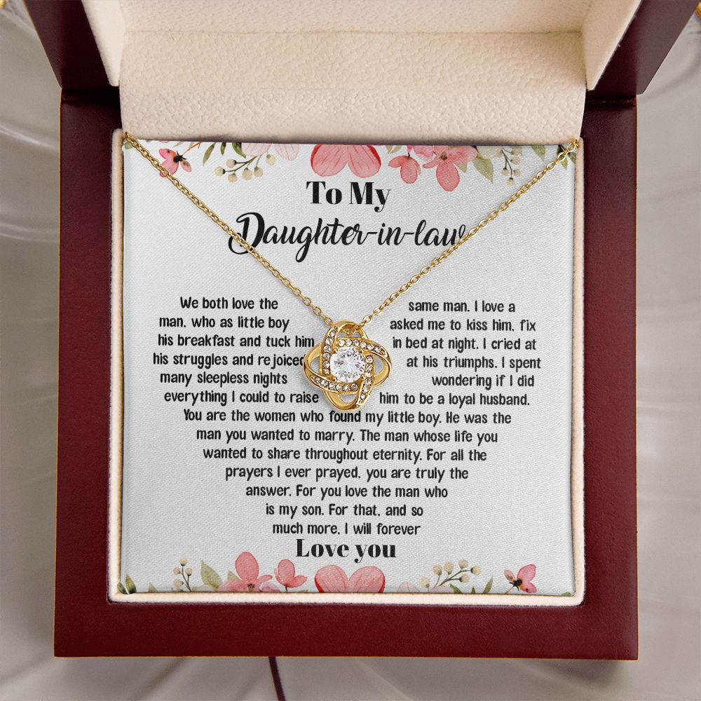 To My Daughter-In-Law - I Will Forever Love You - Love Knot Necklace