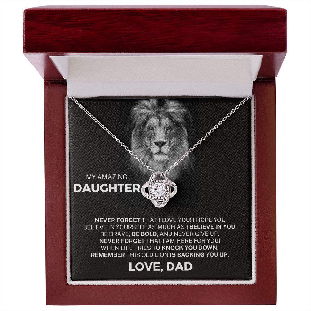 Gift for Daughter - This Old Lion - Knot Necklace