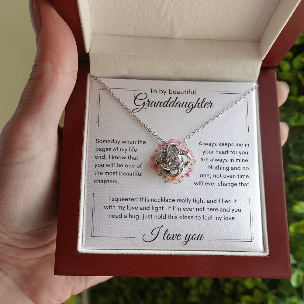 Granddaughter Necklace | Birthday Gift | College Gift | Wedding Gift | Love Knot Necklace