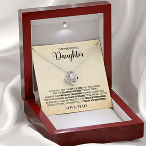 To My Daughter - Proud That You Are My Daughter - Love Dad - Love Knot Necklace