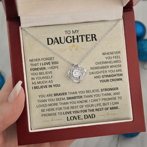 To My Daughter - Straighten Your Crown - Love Knot Necklace