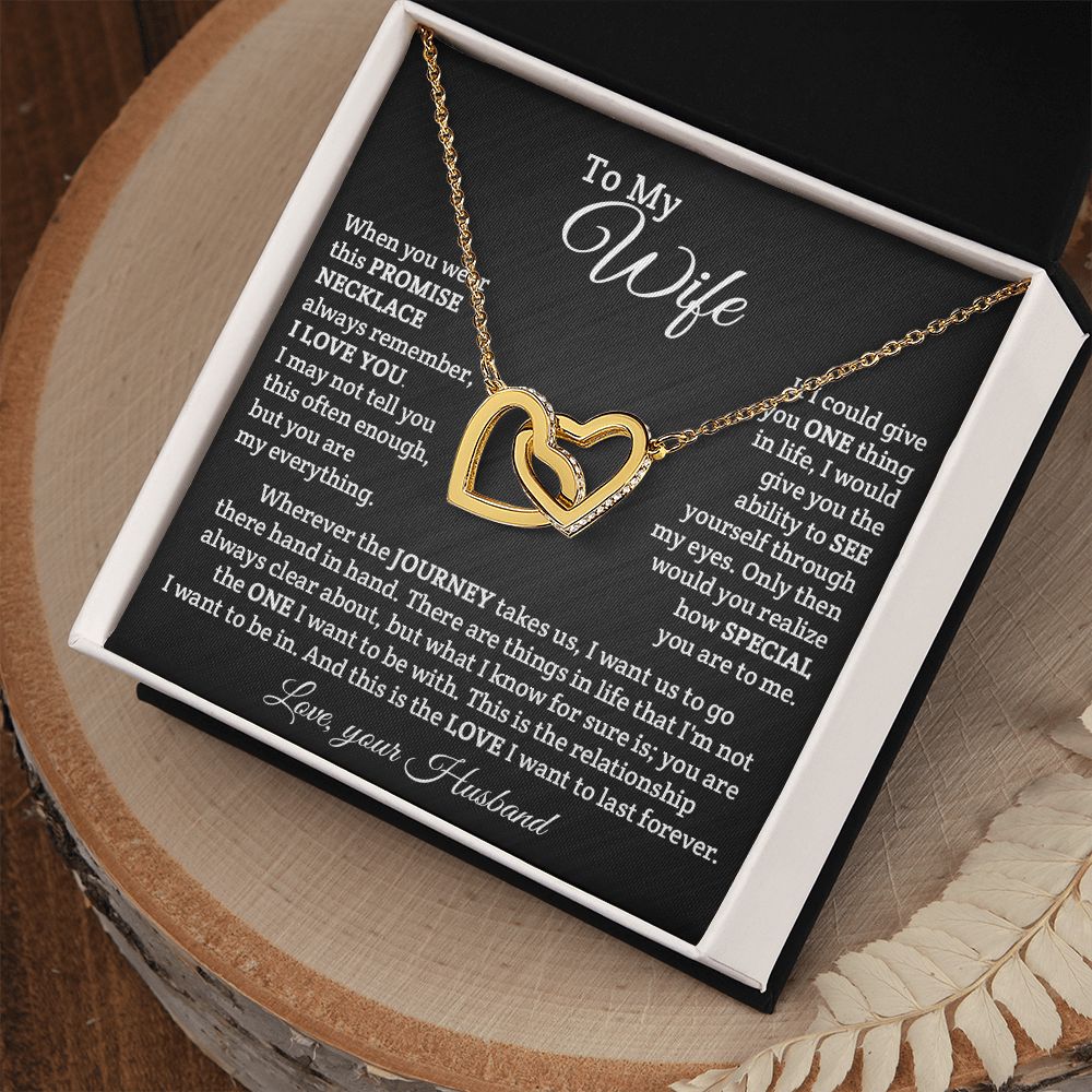 To My Wife- Wherever the Journey Takes Us Interlock Necklace