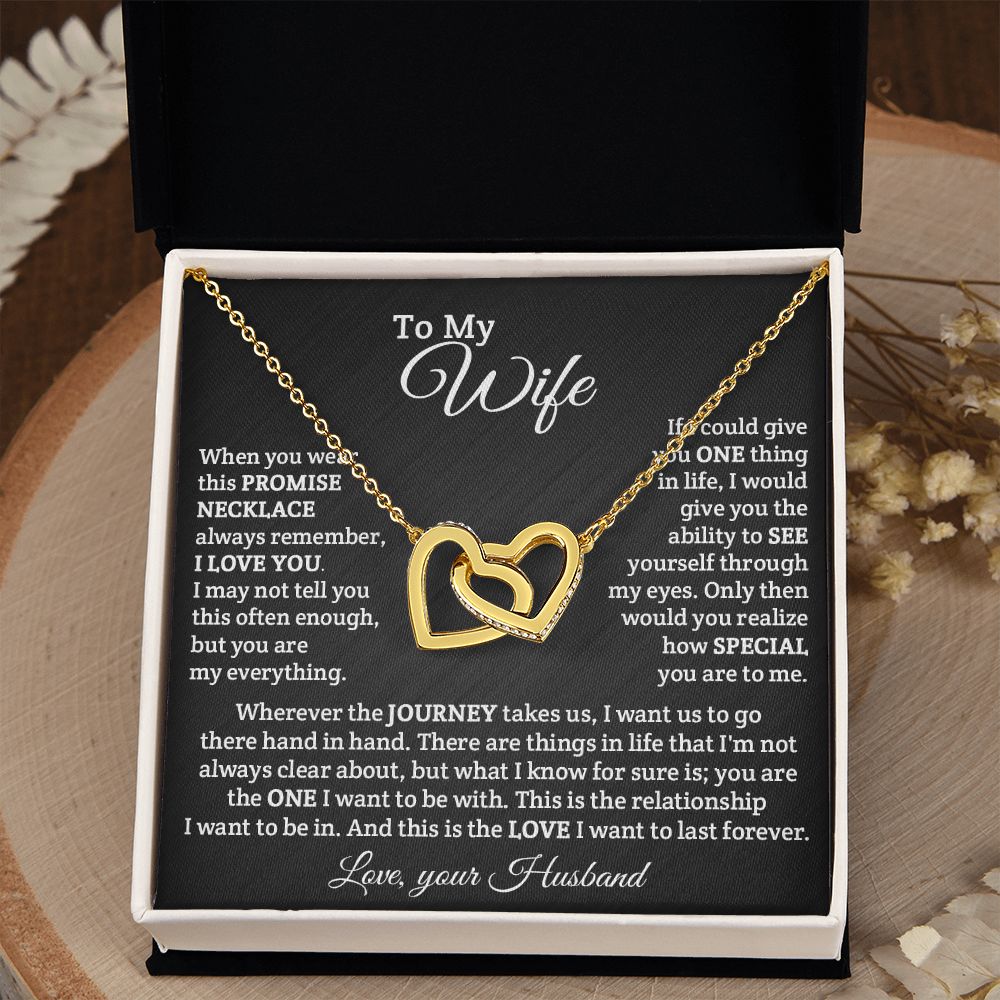 To My Wife- Wherever the Journey Takes Us Interlock Necklace