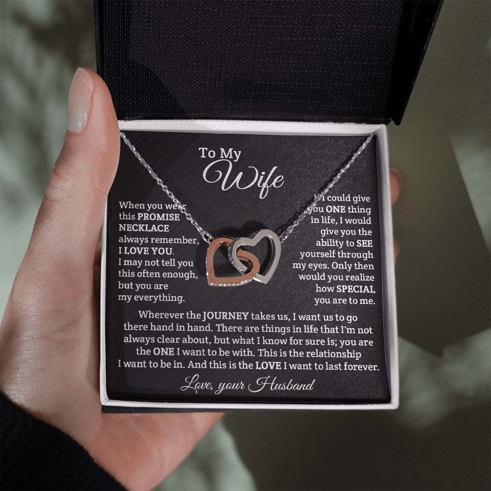 To My Wife- Wherever the Journey Takes Us Interlock Necklace