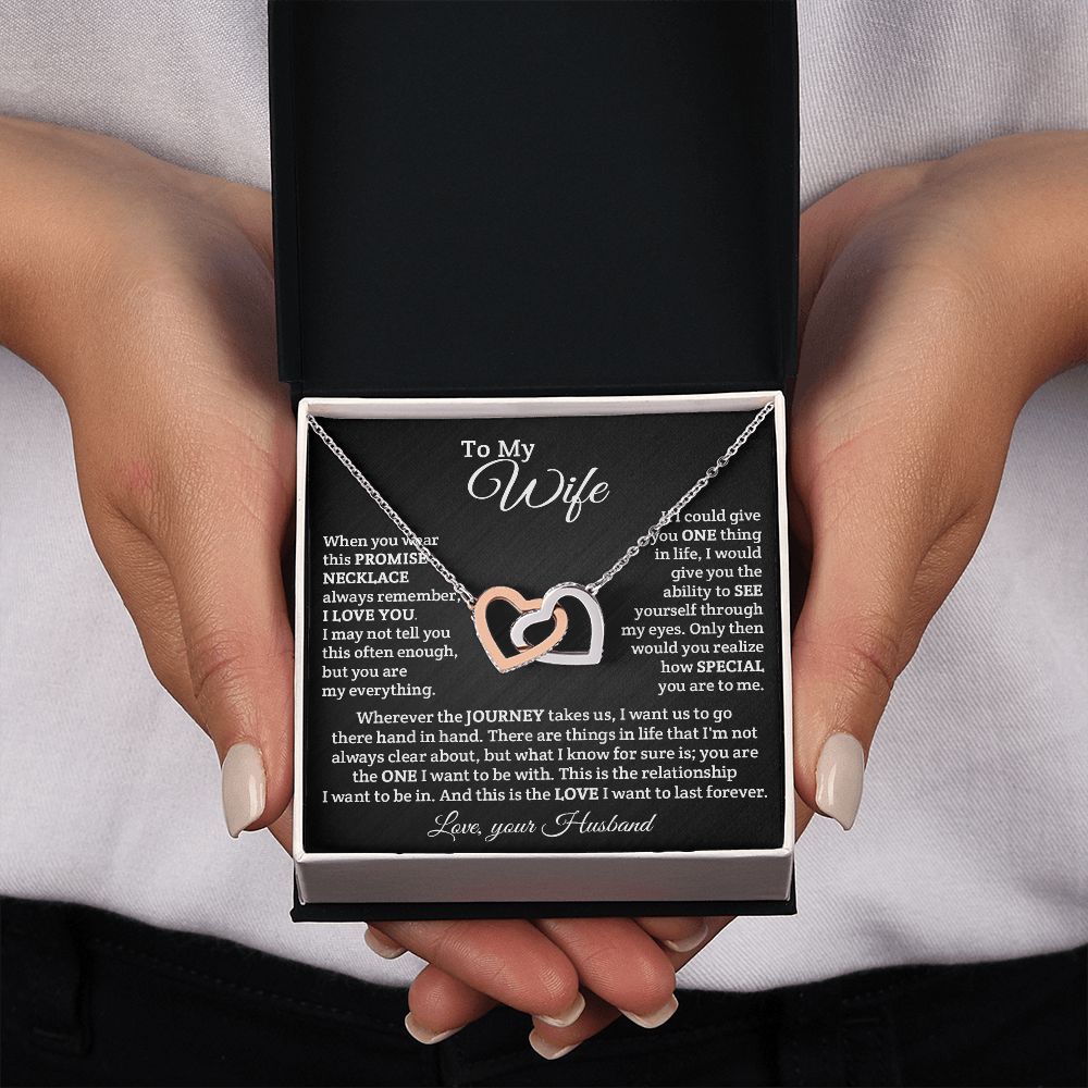 To My Wife- Wherever the Journey Takes Us Interlock Necklace