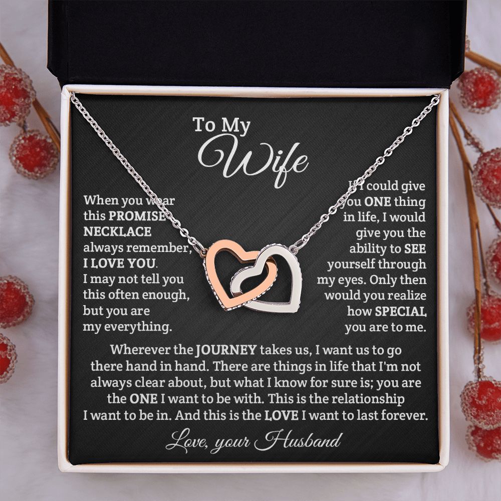 To My Wife- Wherever the Journey Takes Us Interlock Necklace