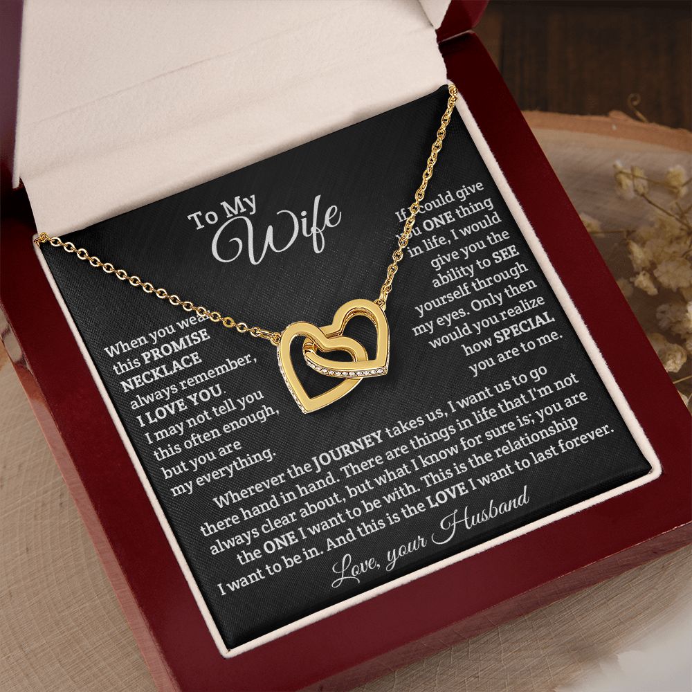 To My Wife- Wherever the Journey Takes Us Interlock Necklace