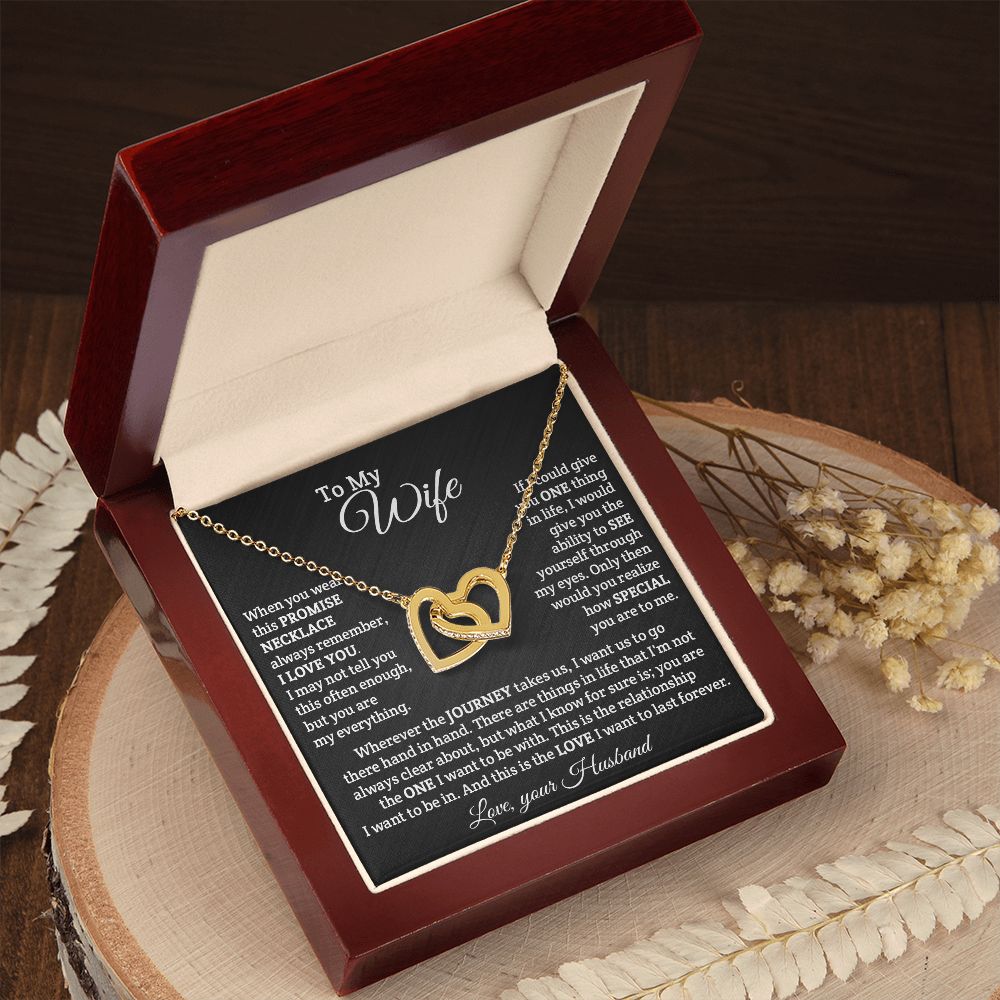 To My Wife- Wherever the Journey Takes Us Interlock Necklace