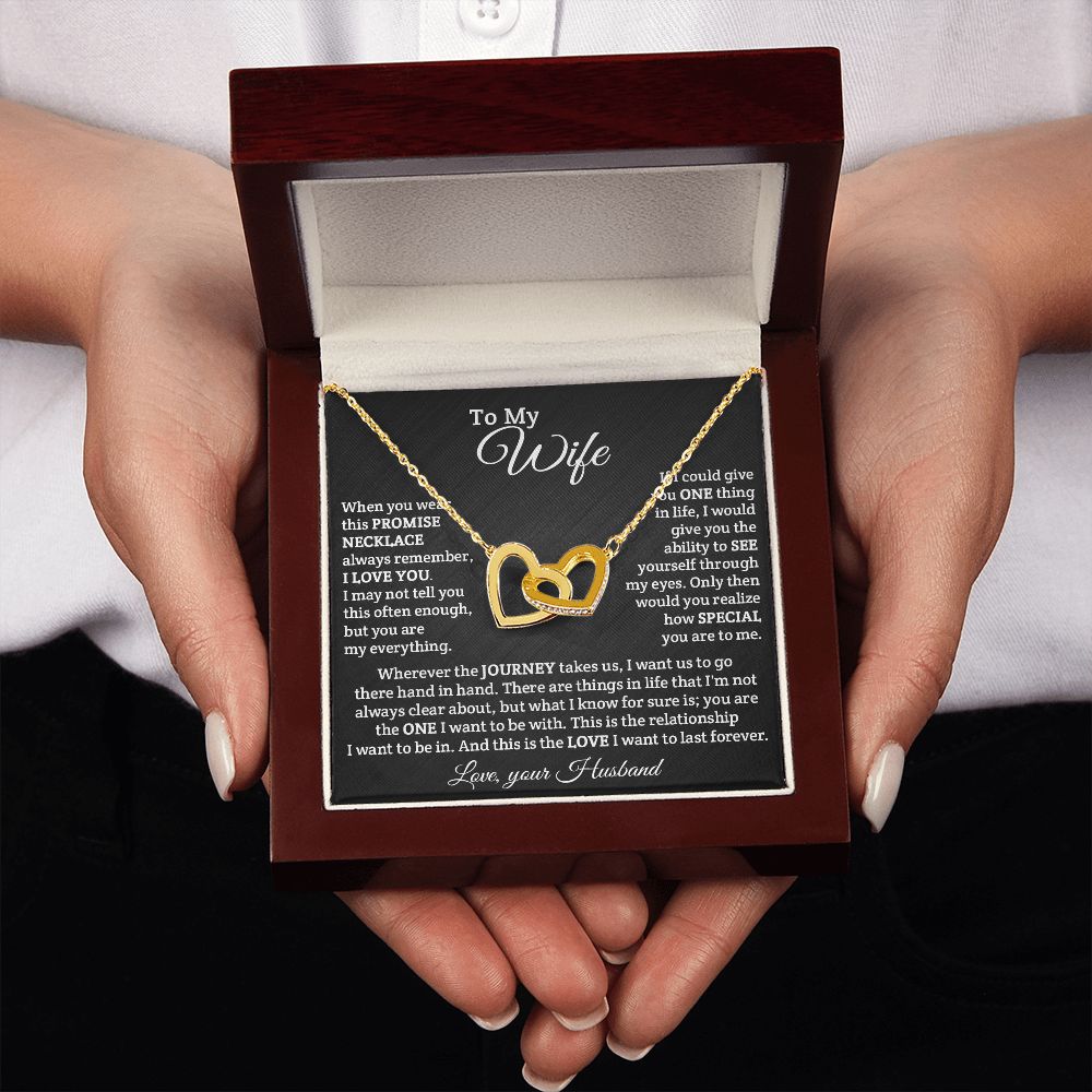 To My Wife- Wherever the Journey Takes Us Interlock Necklace