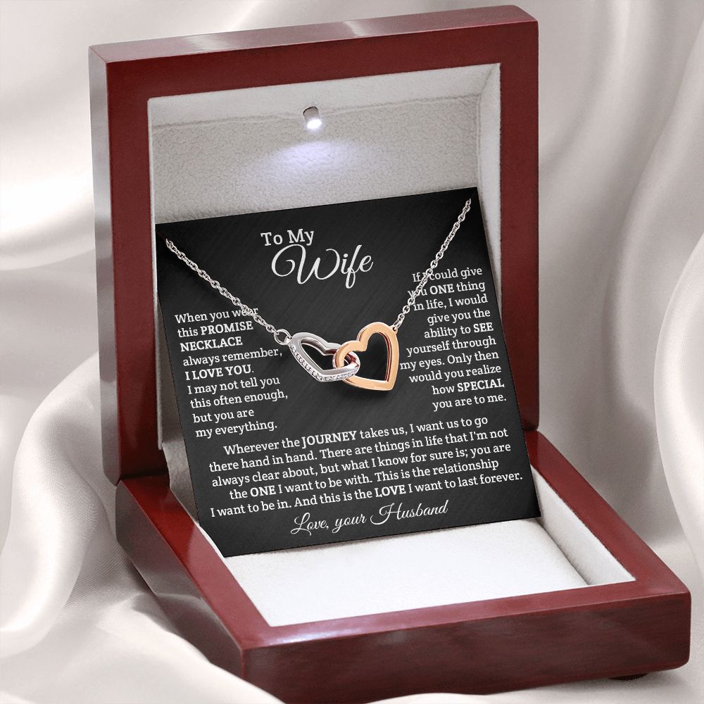 To My Wife- Wherever the Journey Takes Us Interlock Necklace