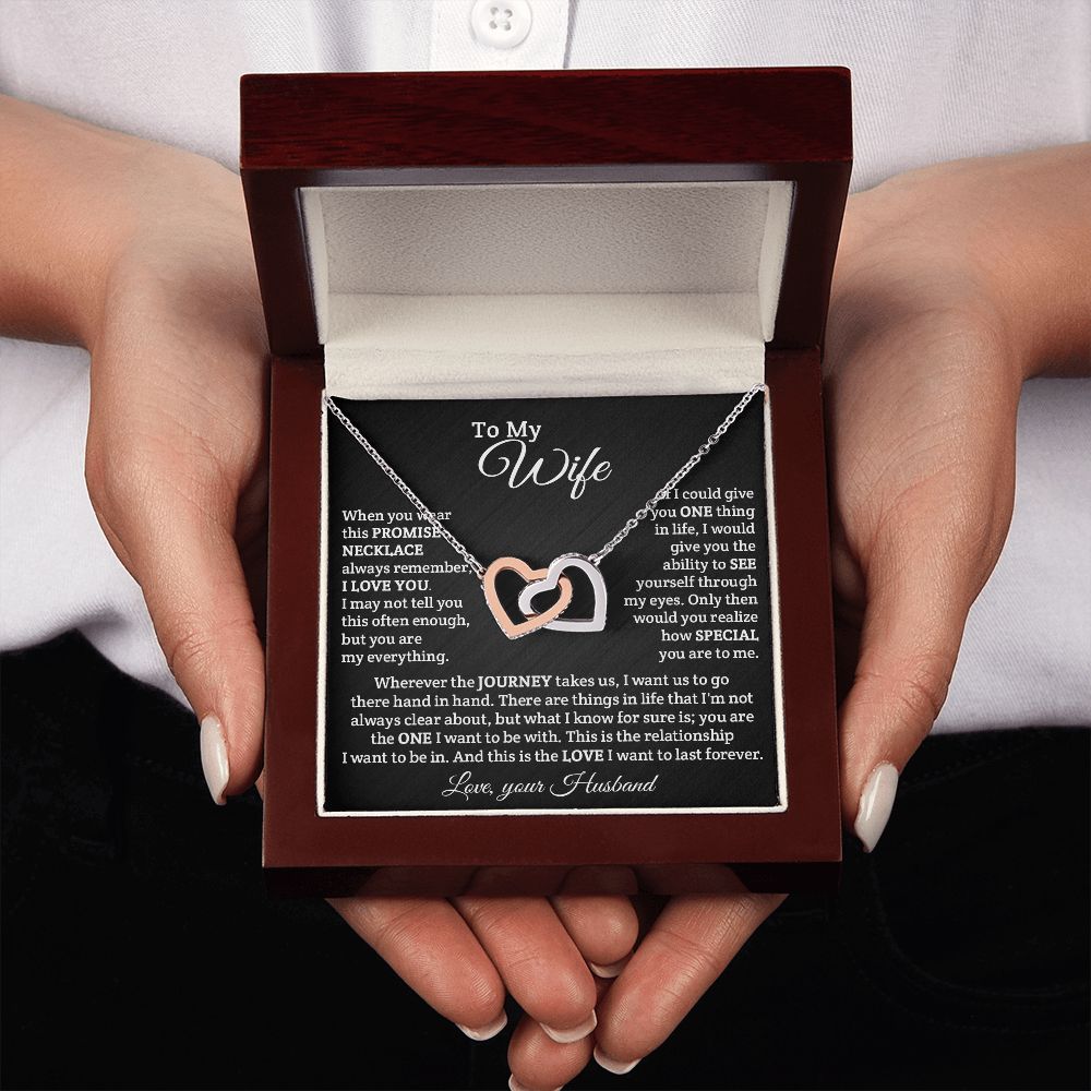 To My Wife- Wherever the Journey Takes Us Interlock Necklace