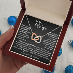 To My Wife- Wherever the Journey Takes Us Interlock Necklace