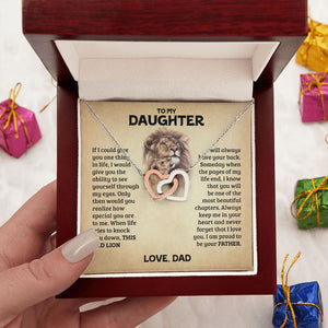 Daughter - Old Lion - Interlocking Hearts Necklace