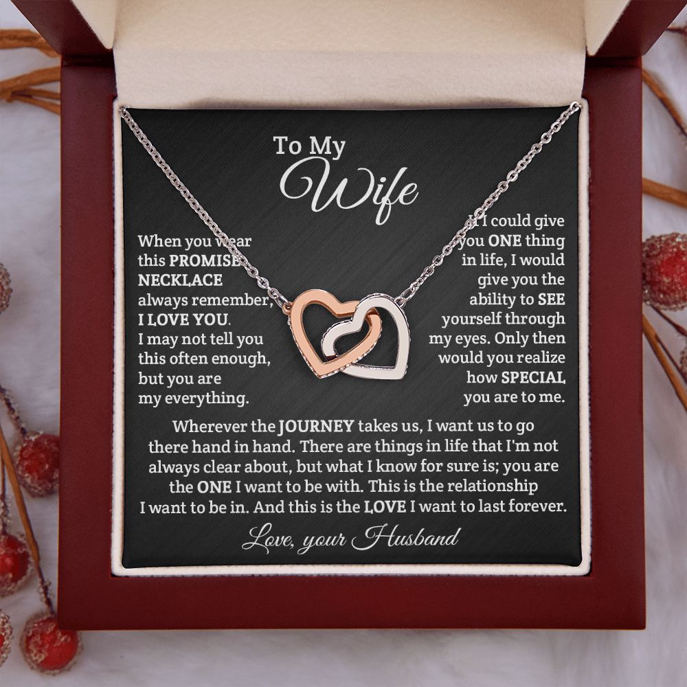 To My Wife- Wherever the Journey Takes Us Interlock Necklace