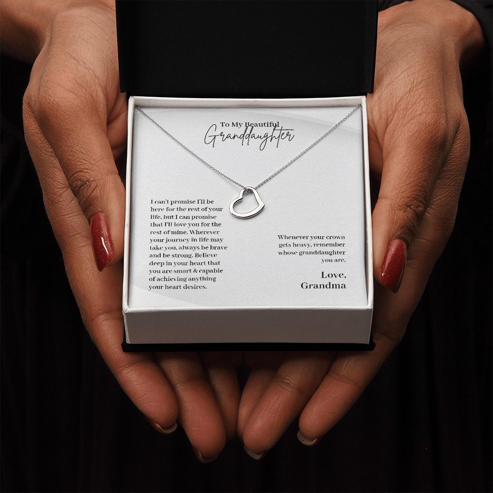 Granddaughter Gift from Grandma - Delicate Heart Necklace