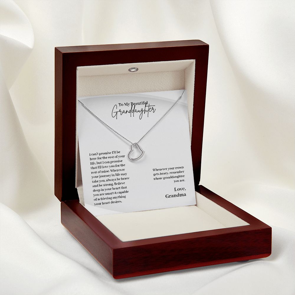 Granddaughter Gift from Grandma - Delicate Heart Necklace