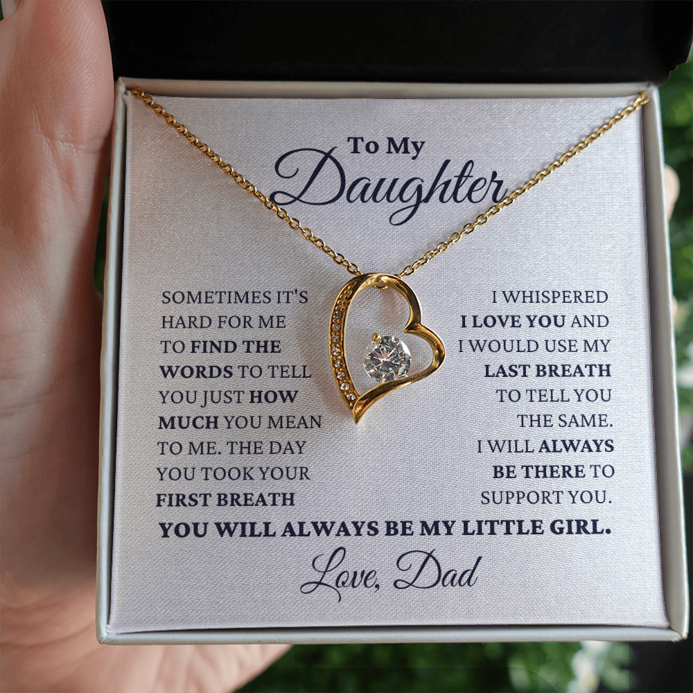 Gift for Daughter Love Dad "My Little Girl" Necklace