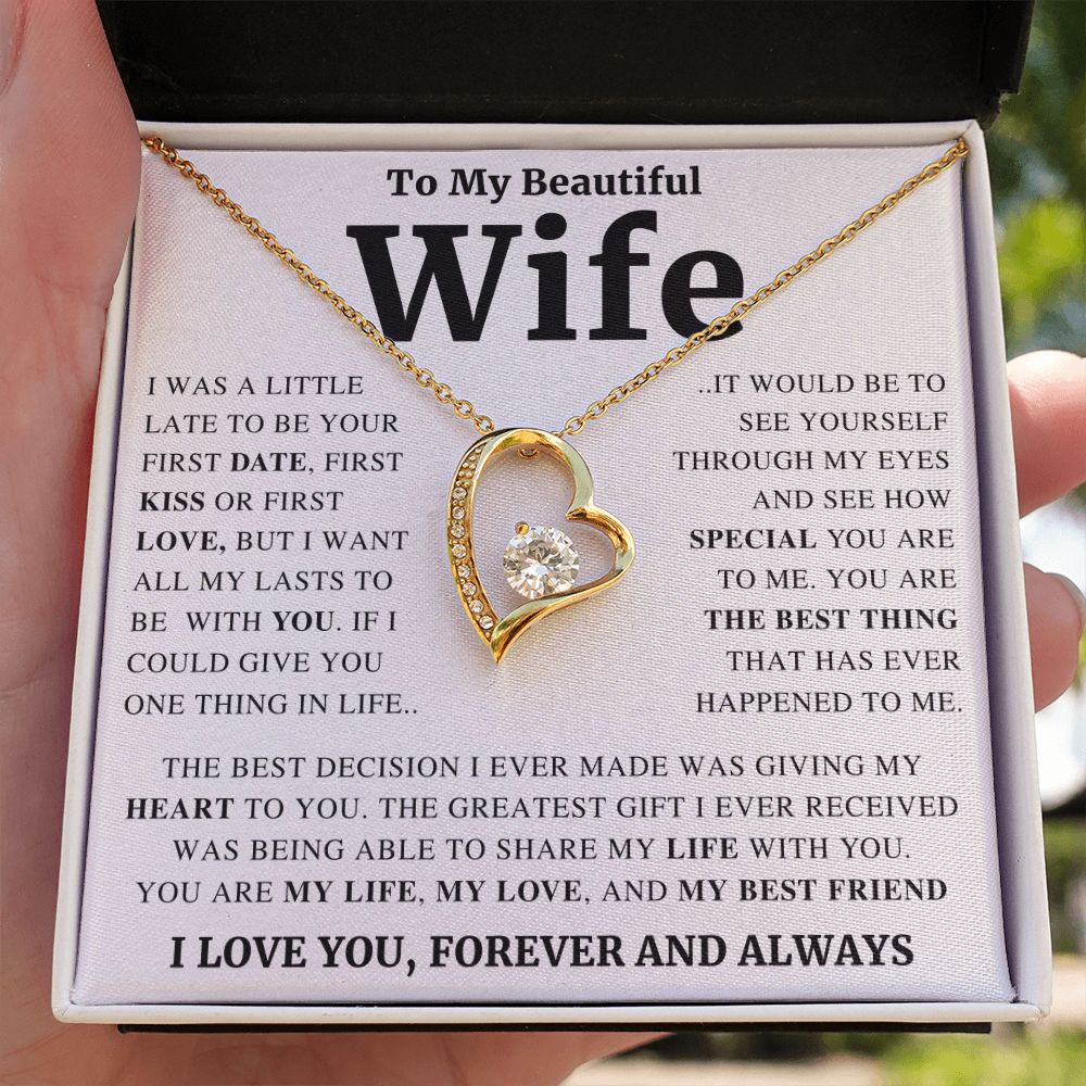 To My Beautiful Wife - Heart Necklace