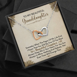 To My Beautiful Granddaughter - Always Keep Me In Your Heart - Interlocking Hearts Necklace