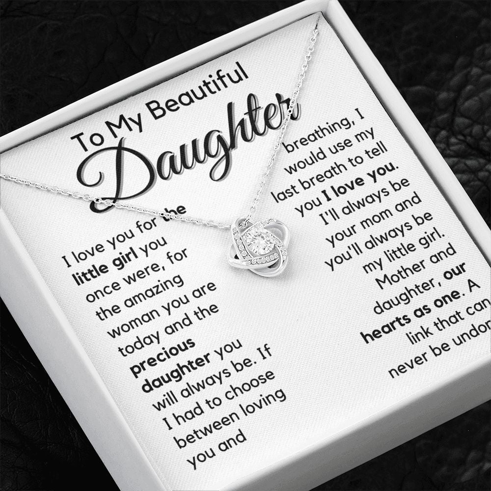 Daughter | Amazing | Love Knot Necklace