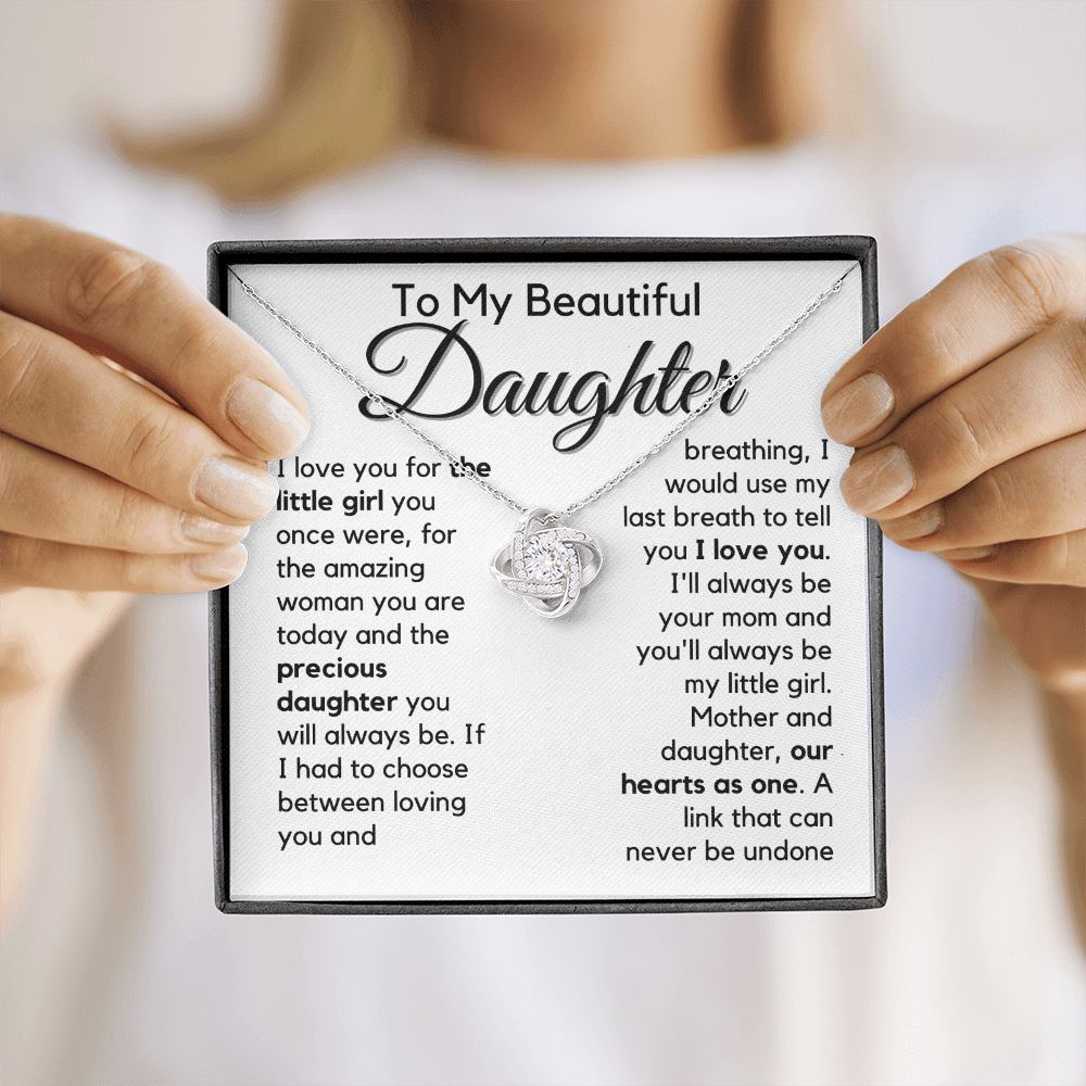 Daughter | Amazing | Love Knot Necklace