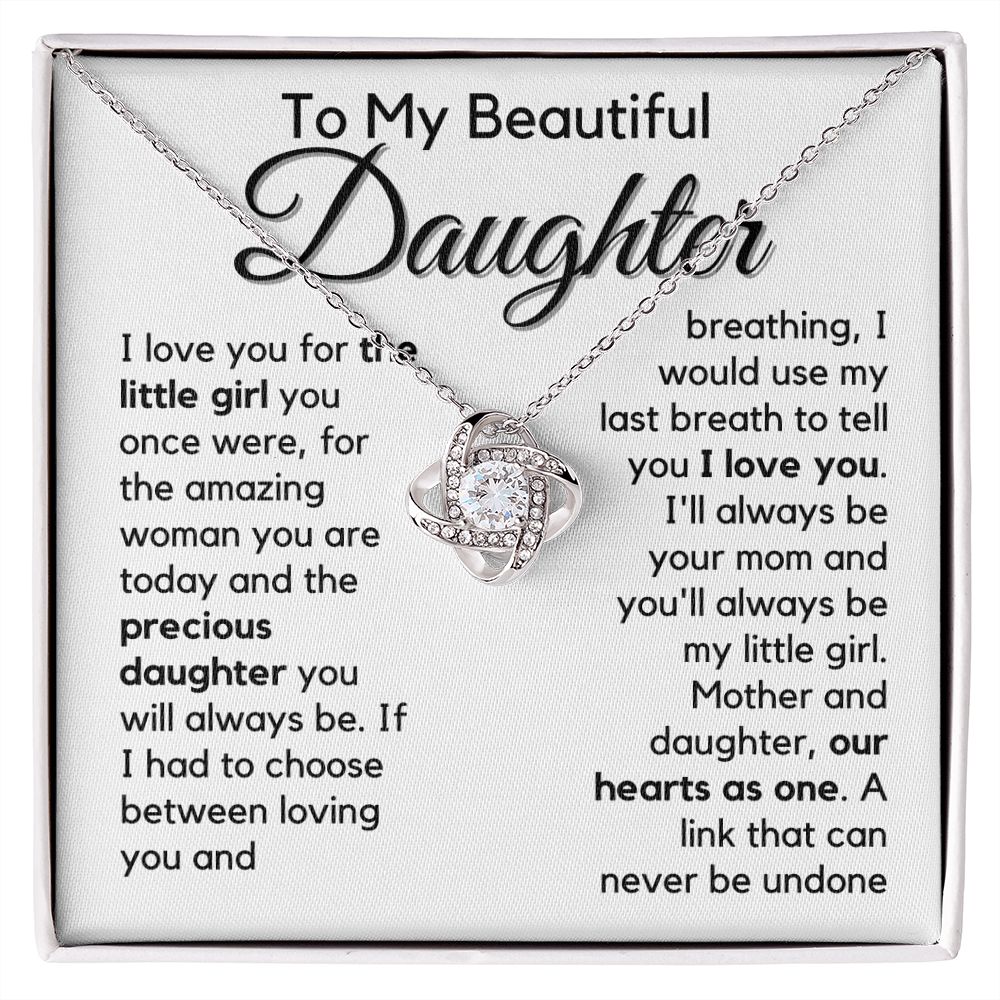 Daughter | Amazing | Love Knot Necklace