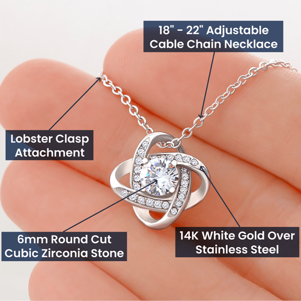 To My Daughter - This Old Lion Will Always Have Your Back - Love Knot Necklace