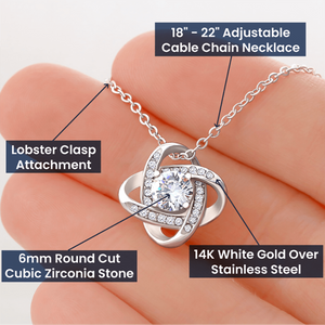 To My Daughter - This Old Lion Will Always Have Your Back - Love Knot Necklace