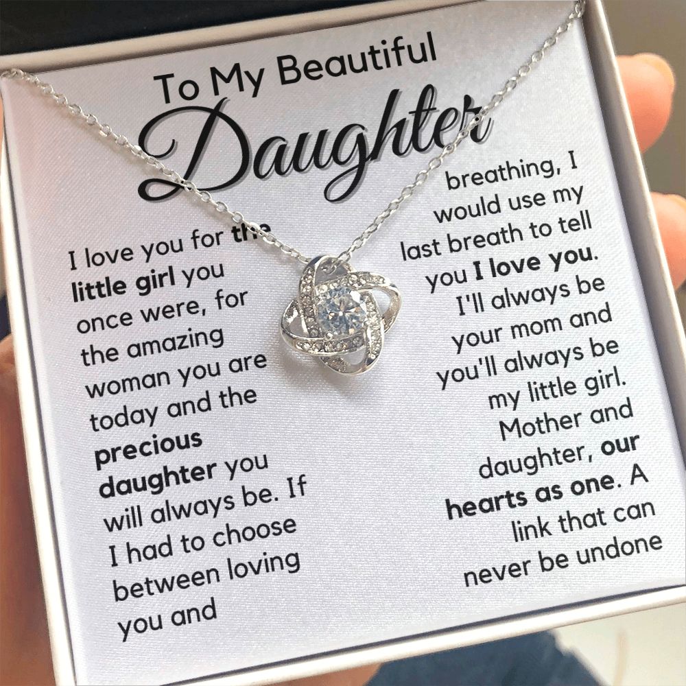 Daughter | Amazing | Love Knot Necklace