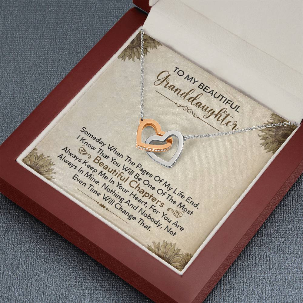 To My Beautiful Granddaughter - Always Keep Me In Your Heart - Interlocking Hearts Necklace