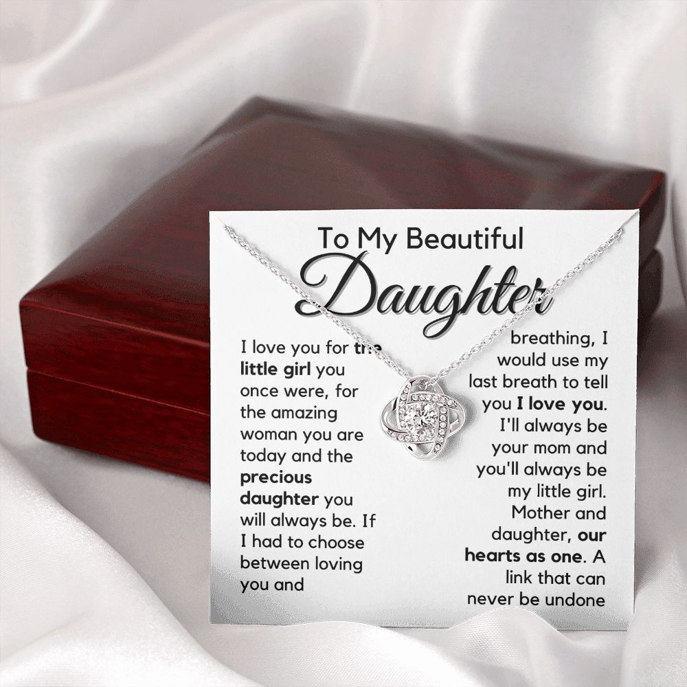 Daughter | Amazing | Love Knot Necklace