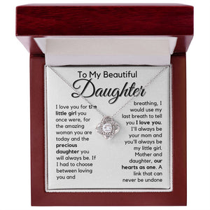 Daughter | Amazing | Love Knot Necklace