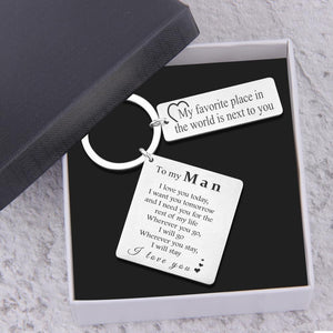 Calendar Keychain - To My Man - My Favorite Place In The World Is Next To You - Cagkr26001