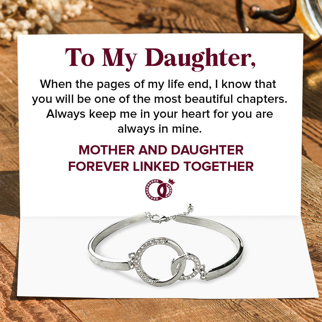 Mother and Daughter Forever Linked Together Circle Bracelet