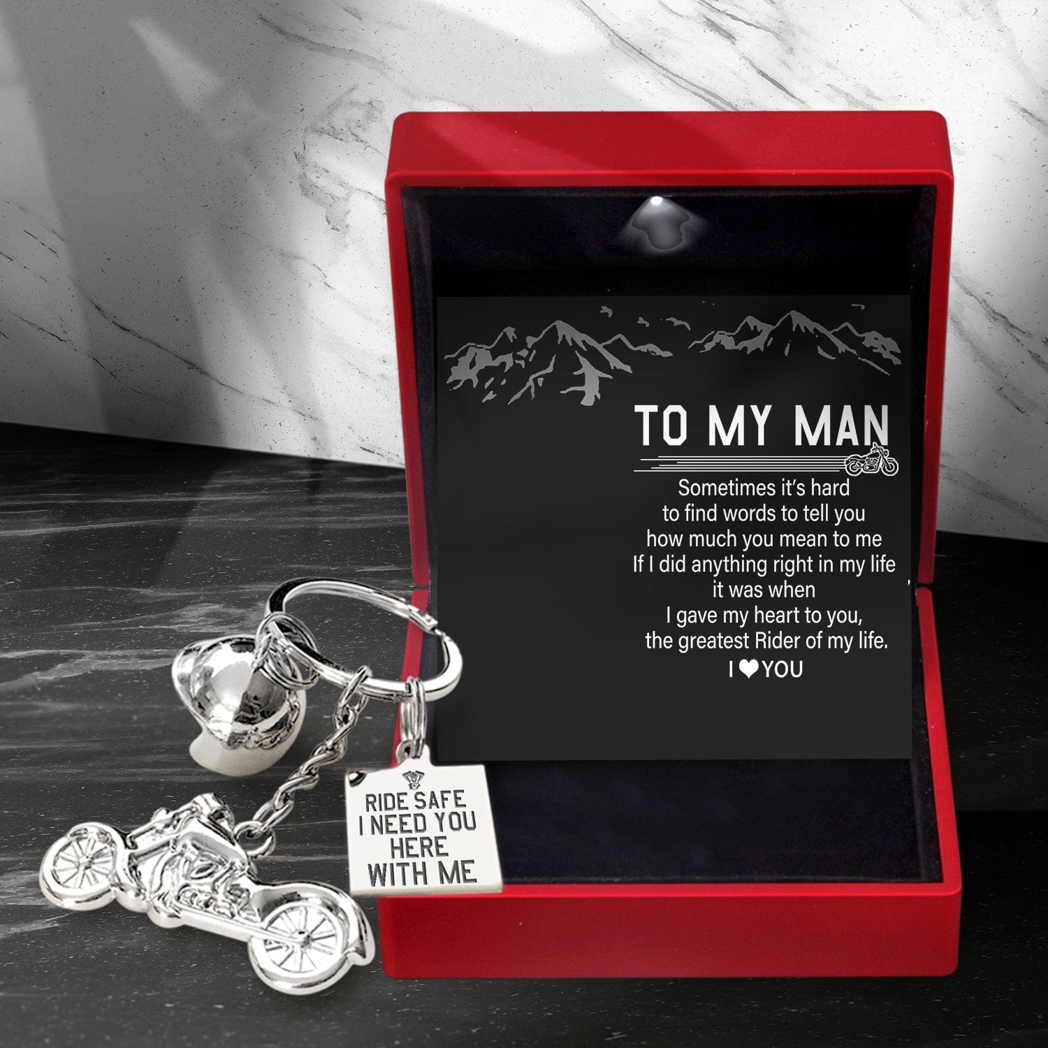 Personalized Classic Bike Keychain - To My Man - The Greatest Rider Of My Life