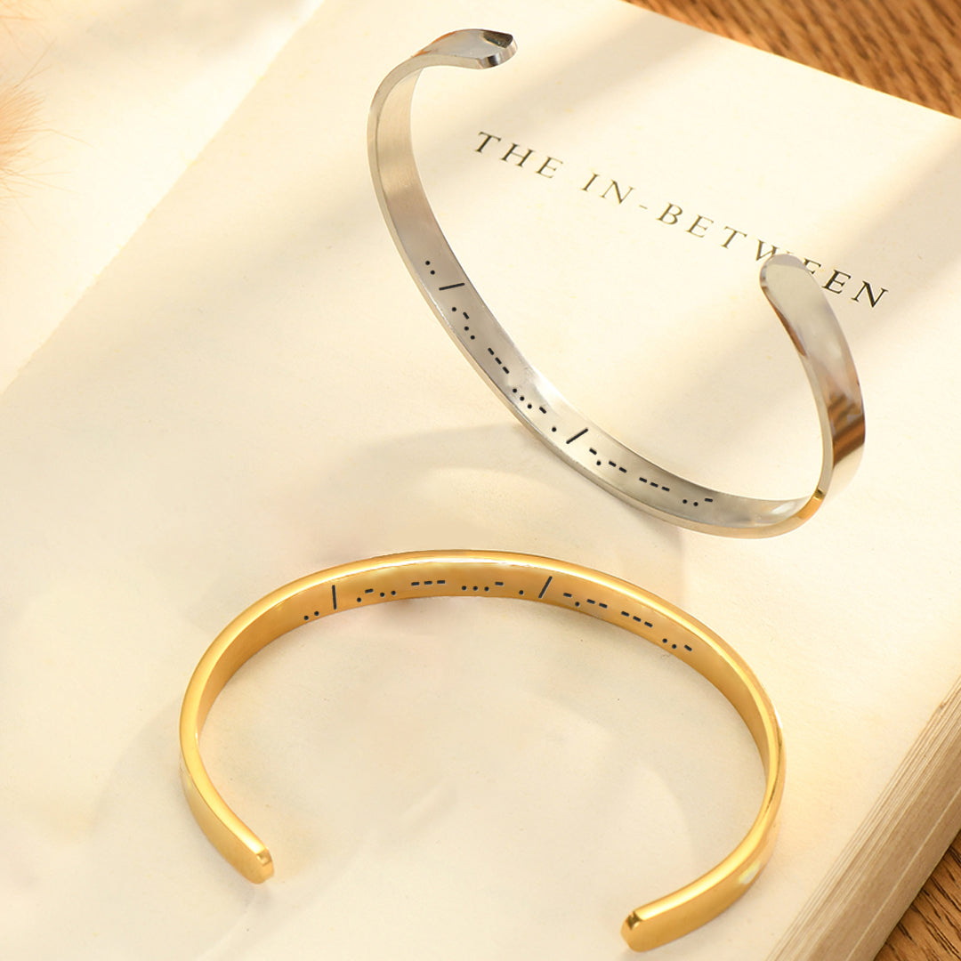 To My Daughter, I Love You Morse Code Cuff Bracelet