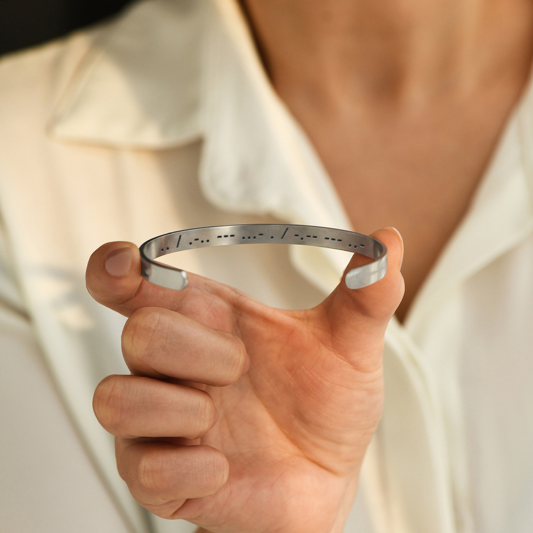 To My Daughter, I Love You Morse Code Cuff Bracelet