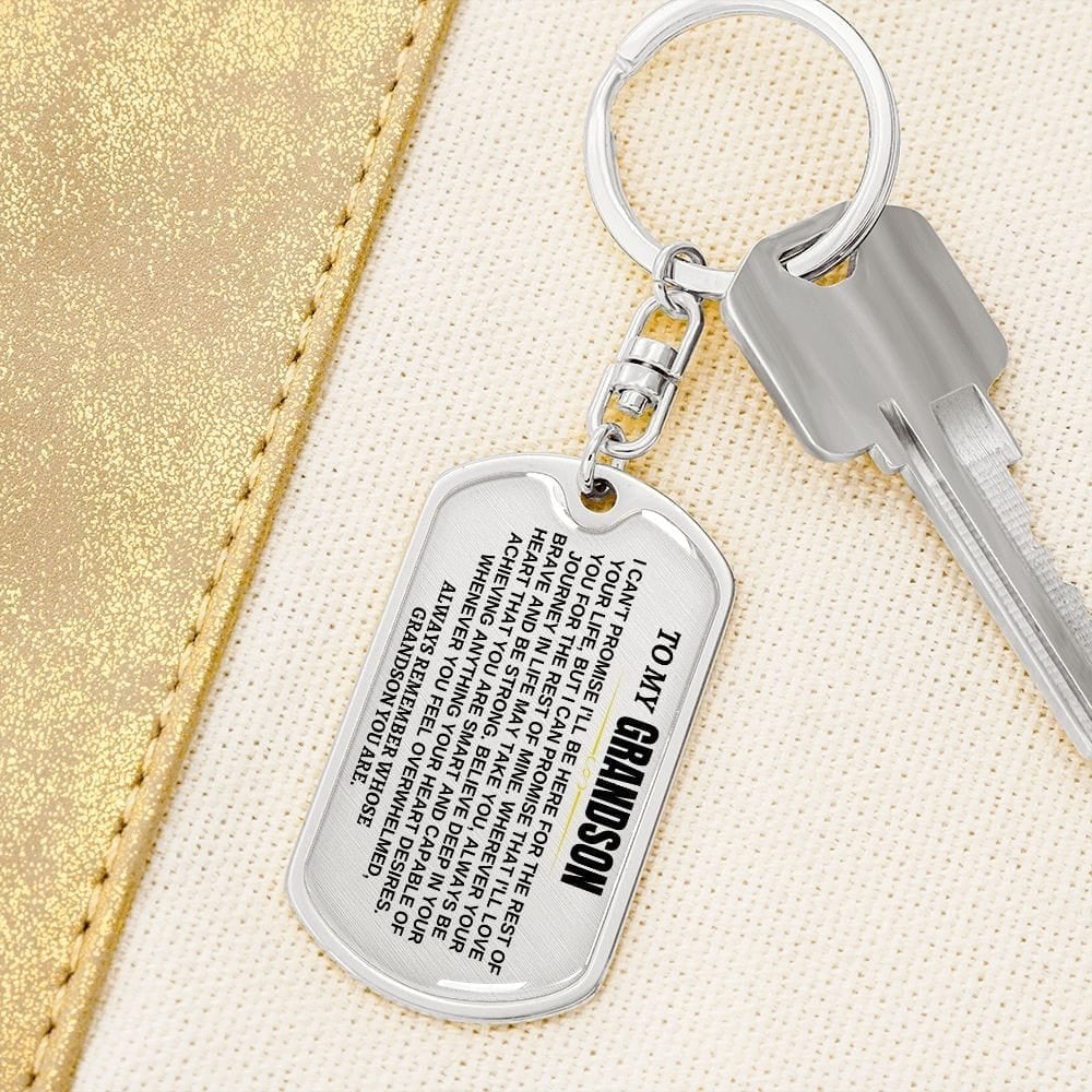 To My Grandson Remember Whose Grandson You Are Keychain