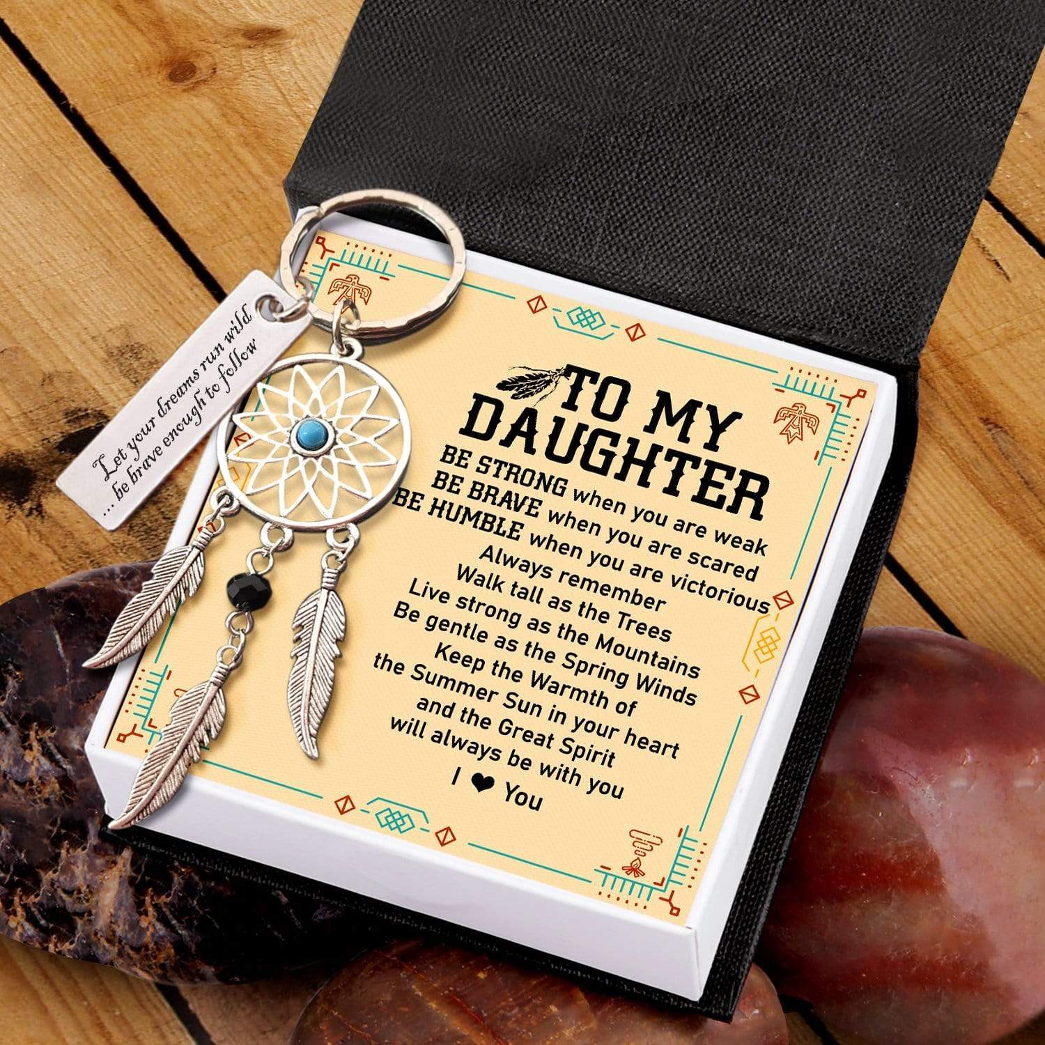 Dreamcatcher Keychain - Native American - To My Daughter - Be Gentle As The Spring Winds - Gkel17001