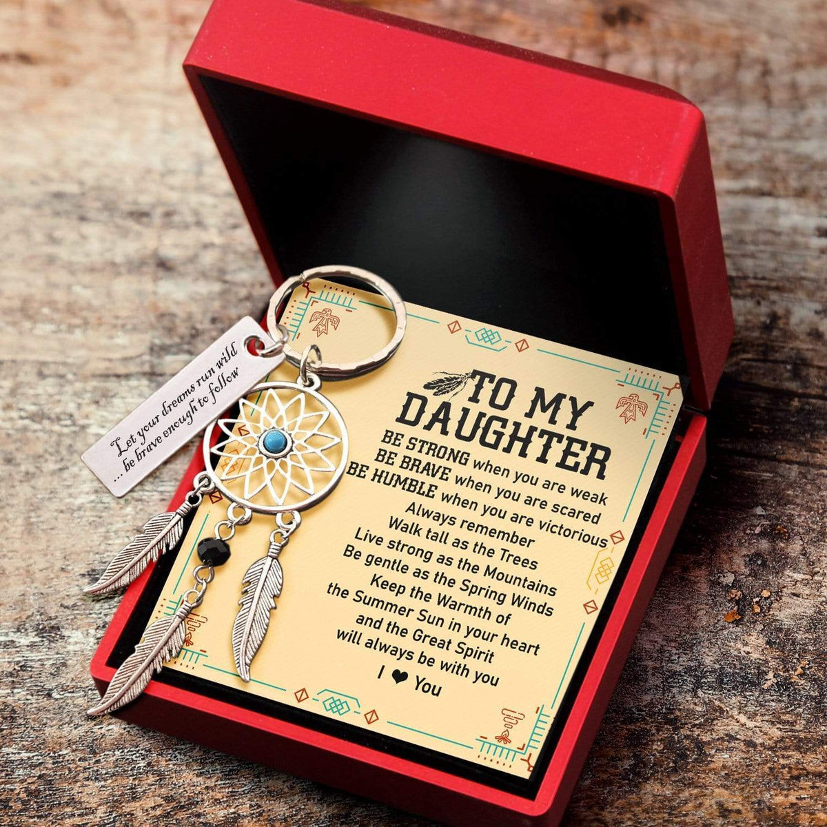 Dreamcatcher Keychain - Native American - To My Daughter - Be Gentle As The Spring Winds - Gkel17001