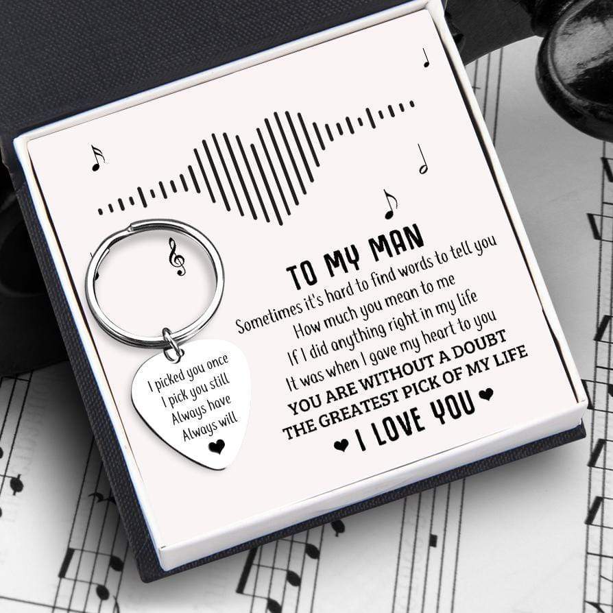 Guitar Pick Keychain - To My Man - How Much You Mean To Me