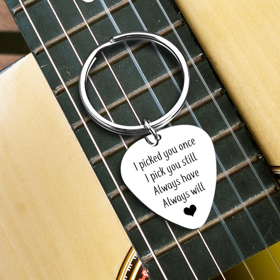 Guitar Pick Keychain - To My Man - How Much You Mean To Me